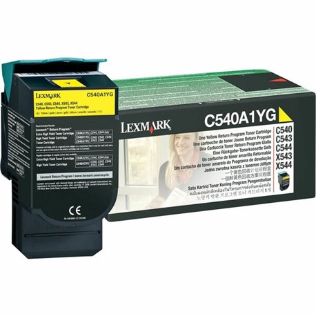 Lexmark C540A1YG Original Toner Cartridge - Laser - 1000 Pages - Yellow - 1 Each