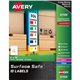 Avery Surface Safe ID Label - 2" Width x 10" Length - Removable Adhesive - Rectangle - Laser, Inkjet - White - Film - 4 / Sheet 