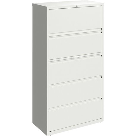 Lorell Fortress Series Lateral File w/Roll-out Posting Shelf - 36" x 18.6" x 67.6" - 5 x Drawer(s) for File - Letter, Legal, A4 