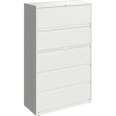 Lorell Fortress Series Lateral File w/Roll-out Posting Shelf - 42" x 18.6" x 67.6" - 5 x Drawer(s) for File - Letter, Legal, A4 