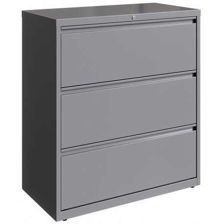 Lorell Fortress Series Lateral File - 36" x 18.6" x 40.3" - 3 x Drawer(s) for File - Letter, Legal, A4 - Hanging Rail, Magnetic 