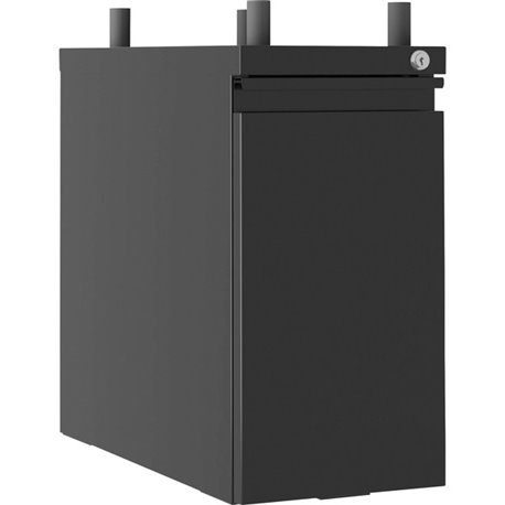 Lorell Slim Hanging Tower File Cabinet with Concealed Drawer - 10" x 20" x 19.2" - Letter, Legal - Vertical - Casters, Compact, 