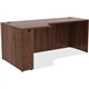 Lorell Essentials Series Left Corner Credenza - 72" x 36"29.5" , 0.1" Edge - Material: Metal - Finish: Walnut Laminate