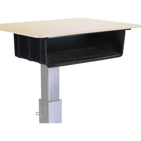 Lorell Sit-to-Stand School Desk w/Large Book Box - Large x 20" Width x 15" Depth x 5" Height - Black