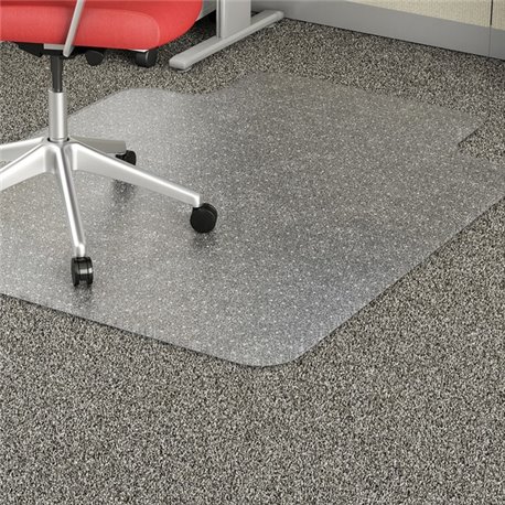 Lorell Low Pile Standard Lip Economy Chairmat - Carpeted Floor - 48" Length x 36" Width x 0.095" Thickness - Lip Size 10" Length