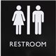 Lorell Unisex Restroom Sign - 1 Each - Restroom (Accessible) Print/Message - 8" Width x 8" Height - Square Shape - Surface-mount