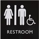 Lorell Unisex Handicap Restroom Sign - 1 Each - Restroom (Man/Woman/Wheelchair) Print/Message - 8" Width x 8" Height - Square Sh