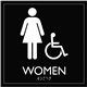 Lorell Women's Handicap Restroom Sign - 1 Each - women's restroom/wheelchair accessible Print/Message - 8" Width x 8" Height - S