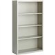 Lorell Fortress Series Bookcase - 34.5" x 13" x 60" - 4 x Shelf(ves) - Light Gray - Powder Coated - Steel - Recycled