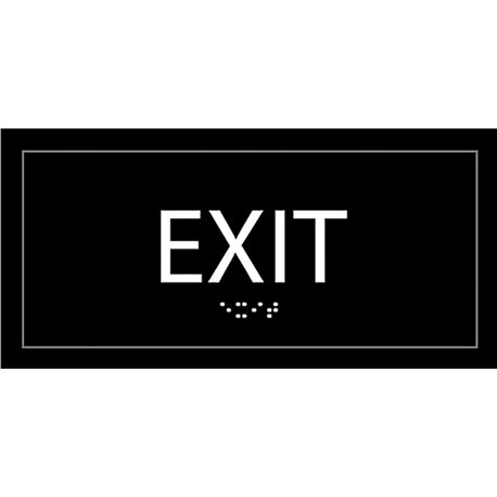 Lorell Exit Sign - 1 Each - 4" Width x 8" Height - Rectangular Shape - Surface-mountable - Easy Readability, Injection-molded - 