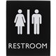 Lorell Unisex Restroom Sign - 1 Each - Toilette Men, TOILETTE (ladies) Print/Message - 6.4" Width x 8.5" Height - Rectangular Sh