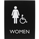 Lorell Women's Handicap Restroom Sign - 1 Each - Women Print/Message - 6.4" Width x 8.5" Height - Rectangular Shape - Surface-mo