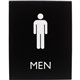 Lorell Men's Restroom Sign - 1 Each - Men Print/Message - 6.4" Width x 8.5" Height - Rectangular Shape - Surface-mountable - Eas