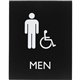 Lorell Men's Handicap Restroom Sign - 1 Each - Men Print/Message - 6.4" Width x 8.5" Height - Rectangular Shape - Surface-mounta