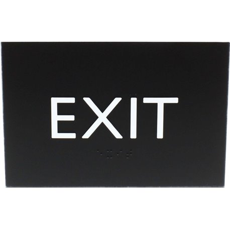 Lorell Exit Sign - 1 Each - 4.5" Width x 6.8" Height - Rectangular Shape - Surface-mountable - Easy Readability, Braille - Indoo