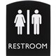 Lorell Arched Unisex Restroom Sign - 1 Each - 6.8" Width x 8.5" Height - Rectangular Shape - Surface-mountable - Easy Readabilit