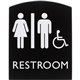 Lorell Arched Unisex Handicap Restroom Sign - 1 Each - 6.8" Width x 8.5" Height - Rectangular Shape - Surface-mountable - Easy R