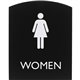 Lorell Arched Women's Restroom Sign - 1 Each - Women Print/Message - 6.8" Width x 8.5" Height - Rectangular Shape - Surface-moun