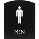 Lorell Arched Men's Restroom Sign - 1 Each - Men Print/Message - 6.8" Width x 8.5" Height - Rectangular Shape - Surface-mountabl