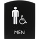 Lorell Arched Men's Handicap Restroom Sign - 1 Each - Men Print/Message - 6.8" Width x 8.5" Height - Rectangular Shape - Surface