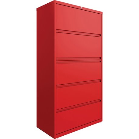 Lorell Fortress Series Lateral File w/Roll-out Posting Shelf - 36" x 18.8" x 67.8" - 5 x Drawer(s) for File - Letter, Legal, A4 