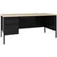 Lorell Fortress Series Left-pedestal Desk - 60" x 29.5"30" , 0.8" Modesty Panel - Single Pedestal on Left Side - T-mold Edge - M