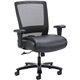 Lorell Heavy-duty Mesh Back Task Chair - Black Leather, Polyurethane Seat - Black - Armrest - 1 Each