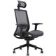 Lorell Mesh High-Back Task Chair With Headrest - Black - Armrest - 1 Each