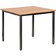 Lorell Faux Wood Outdoor Table - For - Table TopTeak Square Top - Black Four Leg Base - 4 Legs - 36.60" Table Top Length x 36.60