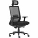 Lorell Mesh Task Chair - Fabric, Memory Foam Seat - Black - Armrest - 1 Each