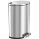HLS Commercial Fire-Rated Soft Step Trash Can - 13.20 gal Capacity - Pedal Control, Handle, Durable, Smooth, Lid Closure, Finger