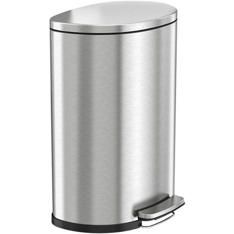 HLS Commercial Fire-Rated Soft Step Trash Can - 13.20 gal Capacity - Pedal Control, Handle, Durable, Smooth, Lid Closure, Finger