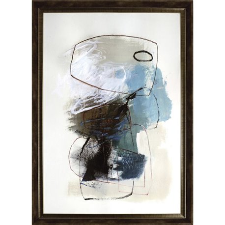 Lorell In The Middle I Framed Abstract Art - 27.50" x 39.50" Frame Size - 1 Each - Aqua