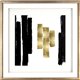 Lorell Blocks I Framed Abstract Artwork - 29.50" x 29.50" Frame Size - 1 Each - Black, Gold