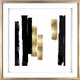 Lorell Blocks II Framed Abstract Artwork - 29.50" x 29.50" Frame Size - 1 Each - Black, Gold