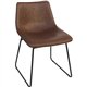 Lorell Sled Guest Chairs - Tan Bonded Leather Seat - Mid Back - Sled Base - Tan - Bonded Leather - 2 / Carton