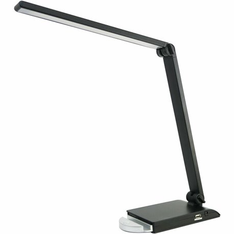 Lorell 8-watt SMD LED Task Light - 8 W LED Bulb - USB Charging, Dimmable - Aluminum, Plastic - Desk Mountable - Black - for Desk