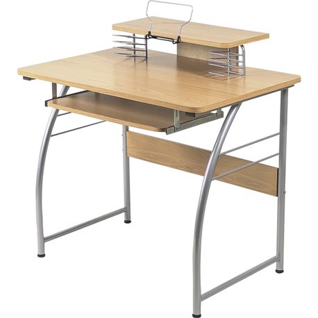 Lorell Computer Desk with Upper Shelf - For - Table TopLaminated Rectangle Top x 23.60" Table Top Width x 35.40" Table Top Depth