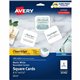 Avery Clean Edge Square Cards, Rounded Corners, 2.5" x 2.5" (35702) - 110 Brightness - 8 1/2" x 11" - 93 lb Basis Weight - 254 g