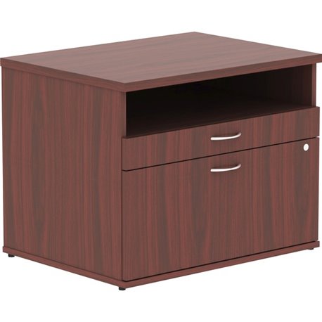 Lorell Relevance Series 2-Drawer File Cabinet Credenza w/Open Shelf - 29.5" x 22"23.1" - 2 x File Drawer(s) - 1 Shelve(s) - Fini