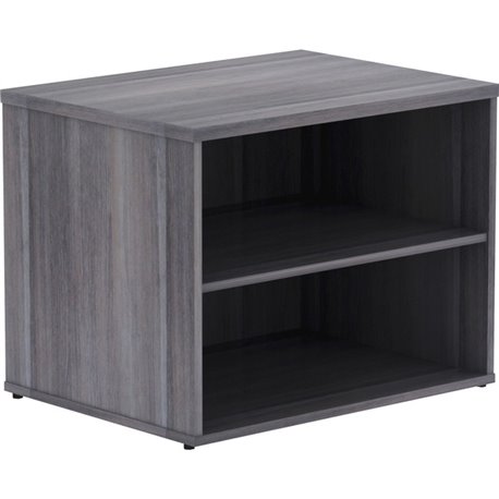 Lorell Relevance Series Storage Cabinet Credenza w/No Doors - 29.5" x 22"23.1" - 2 Shelve(s) - Finish: Weathered Charcoal, Lamin