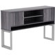 Lorell Relevance Series Freestanding Hutch - 59" x 15"36" - 3 Shelve(s) - Finish: Charcoal, Laminate