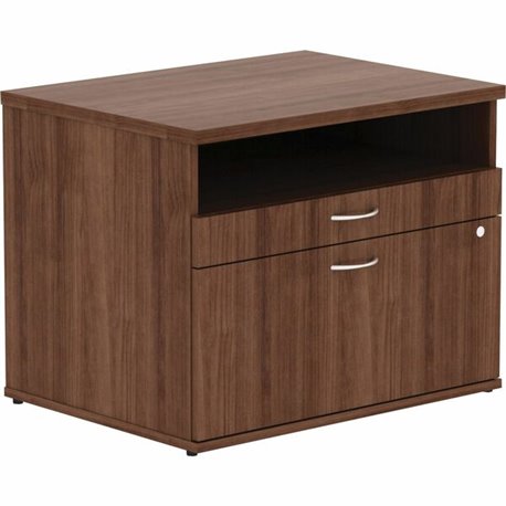 Lorell Relevance Series 2-Drawer File Cabinet Credenza w/Open Shelf - 29.5" x 22"23.1" - 2 x File, Storage Drawer(s) - Finish: W