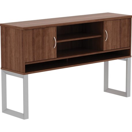 Lorell Relevance Series Freestanding Hutch - 59" x 15"36" - 3 Shelve(s) - Finish: Walnut Laminate