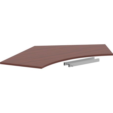 Lorell Relevance Series Curve Worksurface for 120 Workstations - For - Table TopMahogany Rectangle Top - Contemporary Style - 47