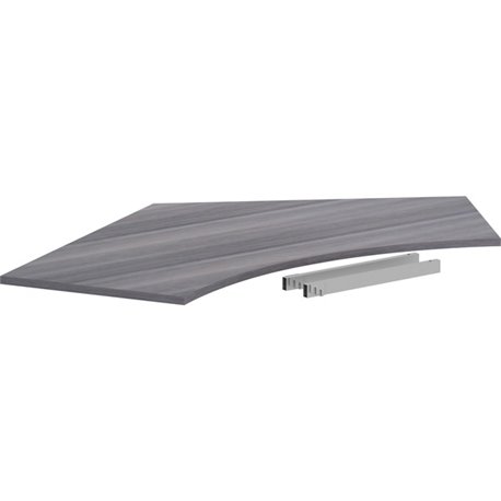 Lorell Relevance Series Curve Worksurface for 120 Workstations - For - Table TopWeathered Charcoal Laminate Rectangle Top - Cont