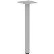 Lorell Relevance Series Offset Square Leg - Powder Coated Silver Square Leg Base - 28.50" Height x 7.87" Width - Assembly Requir