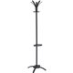 Alba Black Coat Stand - 10 Pegs - for Coat, Umbrella, Clothes - Metal - Black - 1 Each