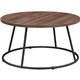 Lorell Accession Coffee Table - Walnut Round Top - Powder Coated Four Leg Base - 4 Legs - 200 lb Capacity x 1" Table Top Thickne