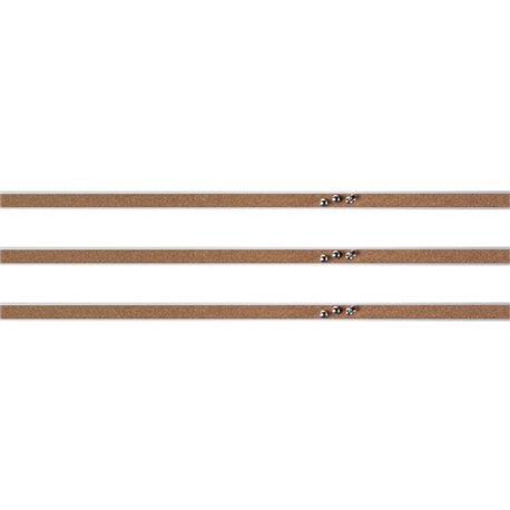 Lorell Cork Strip Bulletin Bars - 18" Width - Cork Surface - Self-healing, Fade Resistant, Self-sealing - Anodized Aluminum Fram